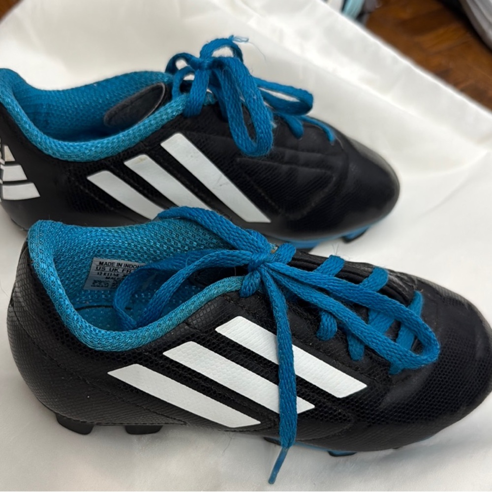 Adidas Black and Blue Soccer Cleats